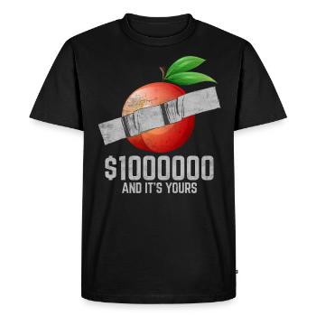 Ruban adhésif nectarine Fruit amant citation drôle - T-shirt Premium bio Homme - noir - Devant - Nico (187cm)