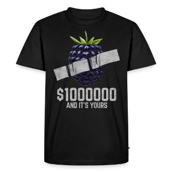 Ruban adhésif sureau Fruit amant citation drôle - T-shirt Premium bio Homme - noir - Devant - Nico (187cm)