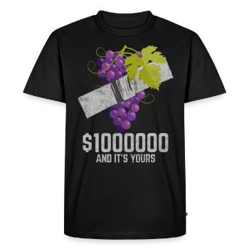 Ruban adhésif groseille amateur de fruits citation drôle - T-shirt Premium bio Homme - noir - Devant - Nico (187cm)