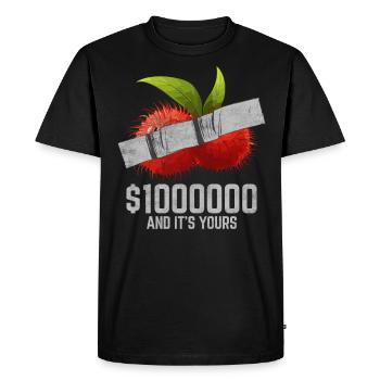 Ruban adhésif ramboutan amateur de fruits citation drôle - T-shirt Premium bio Homme - noir - Devant - Nico (187cm)