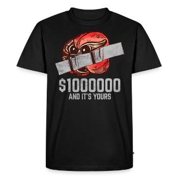 Ruban adhésif Ackee Fruit Lover citation drôle - T-shirt Premium bio Homme - noir - Devant - Nico (187cm)