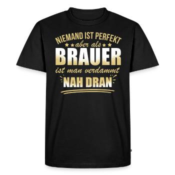 Lustige Brauer Beruf Arbeit Zitate Herstellung - Men's Premium Organic T-Shirt - black - Front - Nico (187cm)
