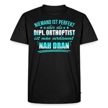 Lustige Dipl. Orthoptist Beruf Arbeit Untersuchung - Men's Premium Organic T-Shirt - black - Front - Nico (187cm)