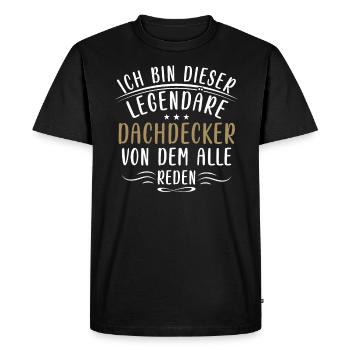 Lustige Dachdecker Sprüche Dach Haus Handwerk - T-shirt Premium bio Homme - noir - Devant - Nico (187cm)