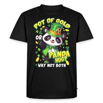 Câlin Panda de la Saint-Patrick - T-shirt Premium bio Homme - noir - Devant - Nico (187cm)