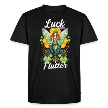 St. Patrick's Day Luck in every Flutter - Men's Premium Organic T-Shirt - black - Front - Nico (187cm)