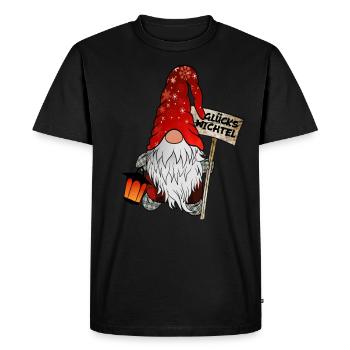 Lucky Gnome – Christmas Gnome - Men's Premium Organic T-Shirt - black - Front - Nico (187cm)