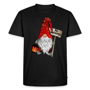 PC Gnome Christmas Gnome - Men's Premium Organic T-Shirt - black - Front - Nico (187cm)