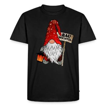 Construction Gnome – Construction Worker Gnome - Men's Premium Organic T-Shirt - black - Front - Nico (187cm)