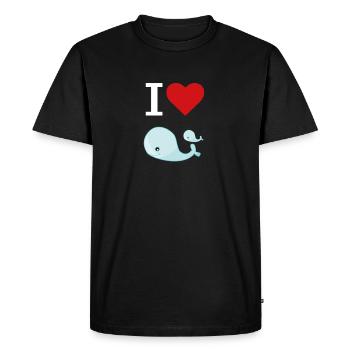 Baleines, baleines, mer, océan mer, animaux - T-shirt Premium bio Homme - noir - Devant - Nico (187cm)