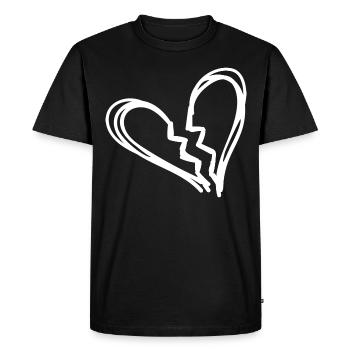 Broken heart - Men's Premium Organic T-Shirt - black - Front - Nico (187cm)