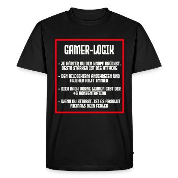 LOGIQUE DU GAMER - T-shirt Premium bio Homme - noir - Devant - Nico (187cm)