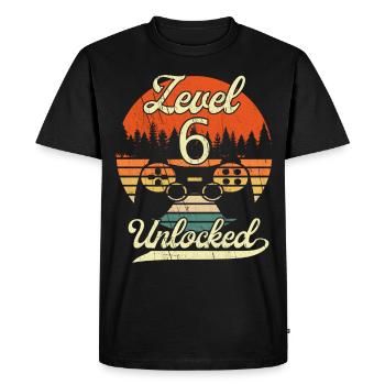 Niveau 6 Hommes Débloqués Guys Gamer 6 Anniversaire - T-shirt Premium bio Homme - noir - Devant - Nico (187cm)