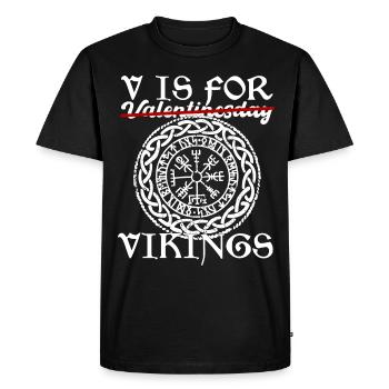 Valentinstag Wikinger Liebe Geschenk - Männer Premium Bio T-Shirt - Schwarz - Vorne - Nico (187cm)