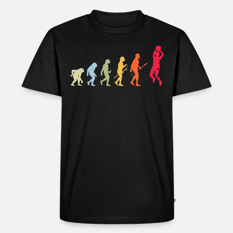 Basketball Basketballer Evolution - Männer Premium Bio T-Shirt - Schwarz