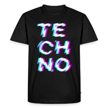 Techno Rave - Men's Premium Organic T-Shirt - black - Front - Nico (187cm)