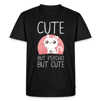 Cute But Psycho But Cute - Men's Premium Organic T-Shirt - black - Front - Nico (187cm)