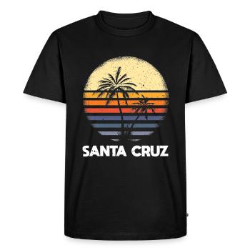 Santa Cruz en Californie - T-shirt Premium bio Homme - noir - Devant - Nico (187cm)