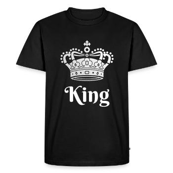 Look partenaire roi reine - T-shirt Premium bio Homme - noir - Devant - Nico (187cm)