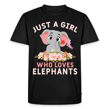 Bébé éléphant pour les filles - T-shirt Premium bio Homme - noir - Devant - Nico (187cm)