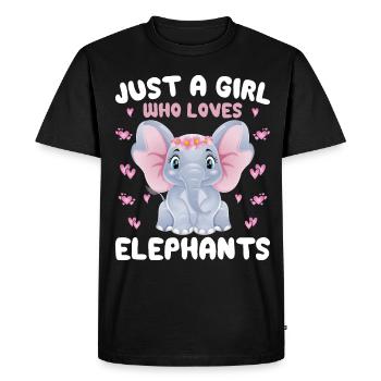 Bébé éléphant pour les filles - T-shirt Premium bio Homme - noir - Devant - Nico (187cm)