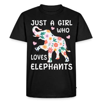 Bébé éléphant pour les filles - T-shirt Premium bio Homme - noir - Devant - Nico (187cm)