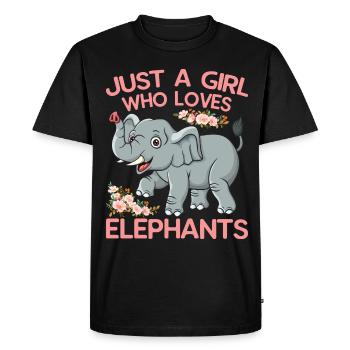 Bébé éléphant pour les filles - T-shirt Premium bio Homme - noir - Devant - Nico (187cm)