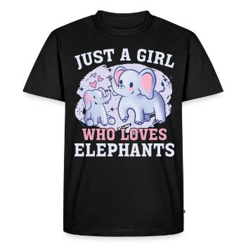 Bébé éléphant pour les filles - T-shirt Premium bio Homme - noir - Devant - Nico (187cm)