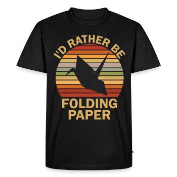Origami Paper Airplane Paper Art Pilot - T-shirt Premium bio Homme - noir - Devant - Nico (187cm)