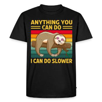 Sloth Sleep Saying - Men's Premium Organic T-Shirt - black - Front - Nico (187cm)