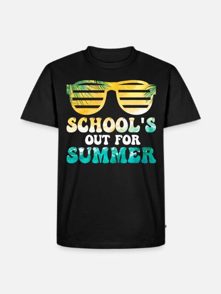Schule Fertig Sommerferien Spruch - Männer Premium Bio T-Shirt - Schwarz