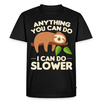Sloth Sleep Saying - Men's Premium Organic T-Shirt - black - Front - Nico (187cm)