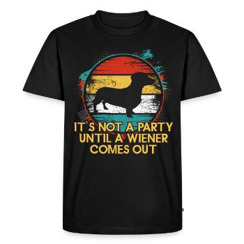 Teckel à poil rugueux - T-shirt Premium bio Homme - noir - Devant - Nico (187cm)
