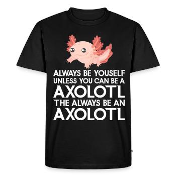 Salamandre amphibienne Axolotl - T-shirt Premium bio Homme - noir - Devant - Nico (187cm)