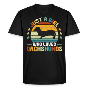 Teckel à poil rugueux - T-shirt Premium bio Homme - noir - Devant - Nico (187cm)