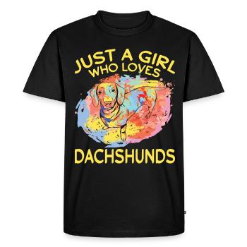 Teckel à poil rugueux - T-shirt Premium bio Homme - noir - Devant - Nico (187cm)