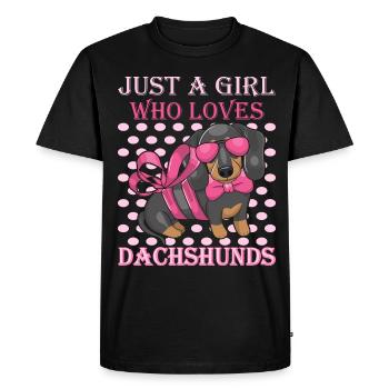 Teckel à poil rugueux - T-shirt Premium bio Homme - noir - Devant - Nico (187cm)