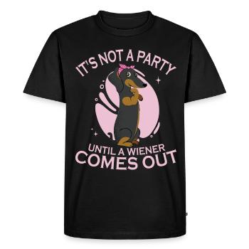 Teckel à poil rugueux - T-shirt Premium bio Homme - noir - Devant - Nico (187cm)