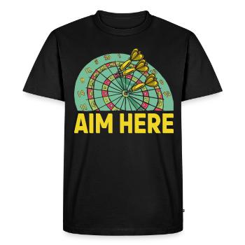 Men's Darts Player Score Old Man Hundred - Men's Premium Organic T-Shirt - black - Front - Nico (187cm)