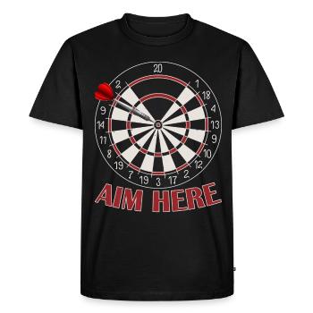 Men's Darts Player Score Old Man Hundred - Men's Premium Organic T-Shirt - black - Front - Nico (187cm)