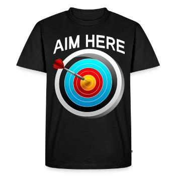 Men's Darts Player Score Old Man Hundred - Men's Premium Organic T-Shirt - black - Front - Nico (187cm)