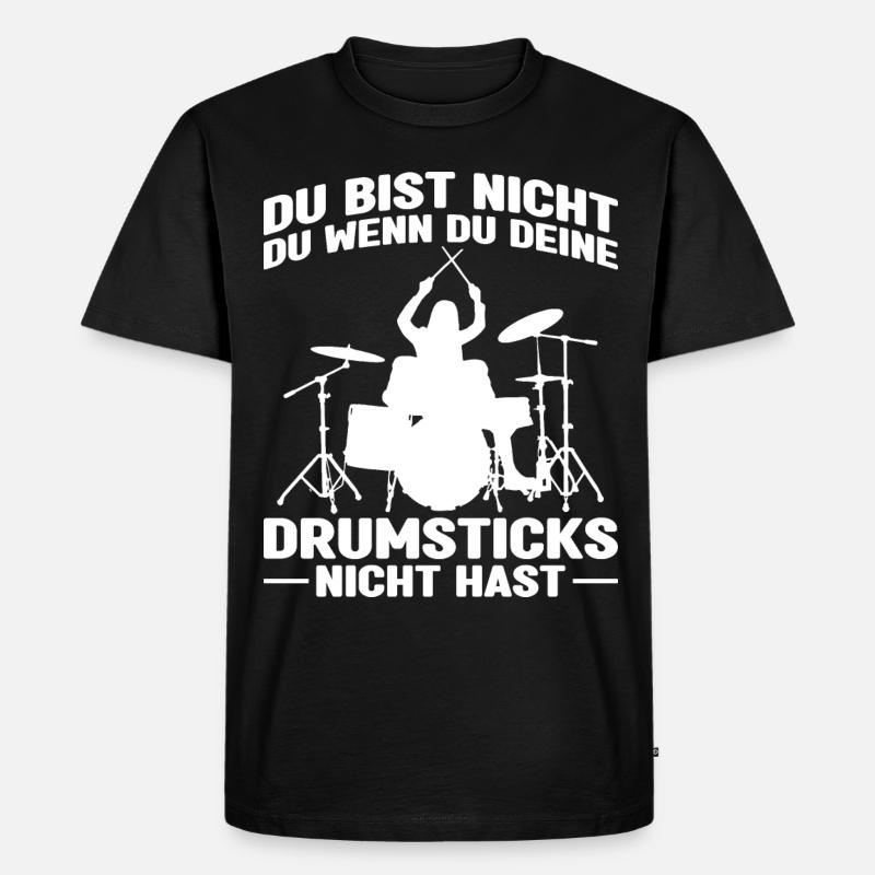 Drummer Drumsticks Schlagzeug Musiker - Männer Premium Bio T-Shirt - Schwarz