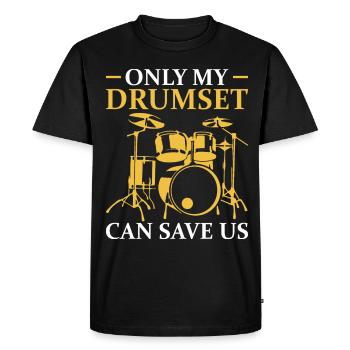 Batteur Drumsticks Drums Musiciens - T-shirt Premium bio Homme - noir - Devant - Nico (187cm)