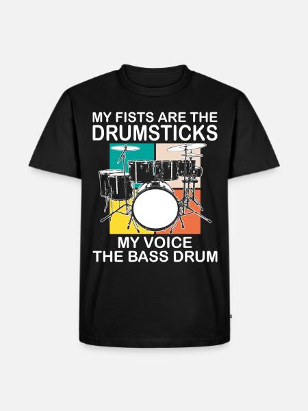 Drummer Drumsticks Drums Musicians - Men's Premium Organic T-Shirt - black