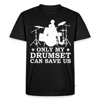 Batteur Drumsticks Drums Musiciens - T-shirt Premium bio Homme - noir - Devant - Nico (187cm)