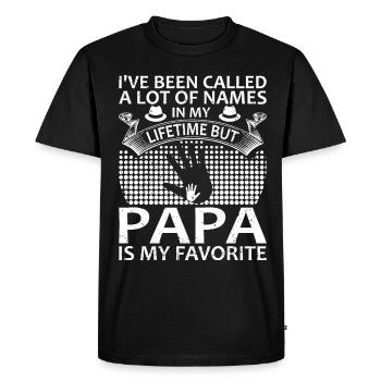 Father Child Father's Day Papa Gift - Men's Premium Organic T-Shirt - black - Front - Nico (187cm)