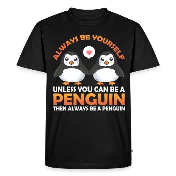 Penguin Penguin Penguin Penguin Lovers - Men's Premium Organic T-Shirt - black - Front - Nico (187cm)