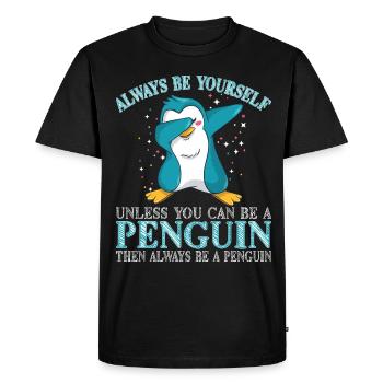 Penguin Penguin Penguin Penguin Lovers - Men's Premium Organic T-Shirt - black - Front - Nico (187cm)