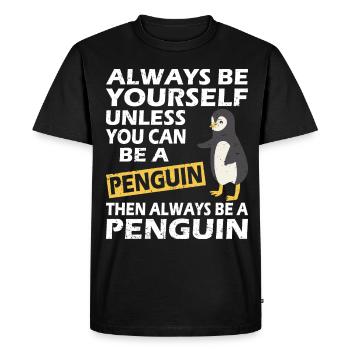 Penguin Penguin Penguin Penguin Lovers - Men's Premium Organic T-Shirt - black - Front - Nico (187cm)