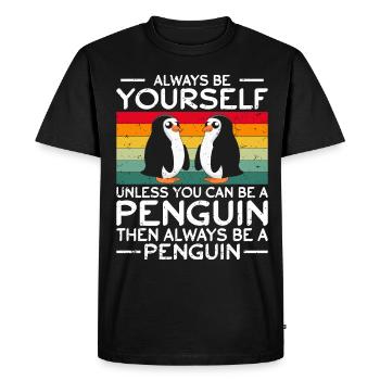 Penguin Penguin Penguin Penguin Lovers - Men's Premium Organic T-Shirt - black - Front - Nico (187cm)